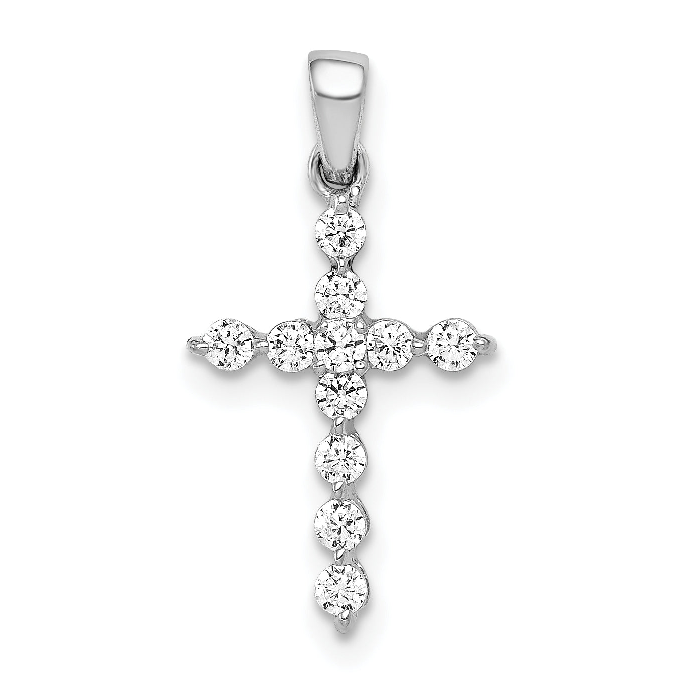 10K White Gold 1/4ct. Diamond Cross Pendant Main image