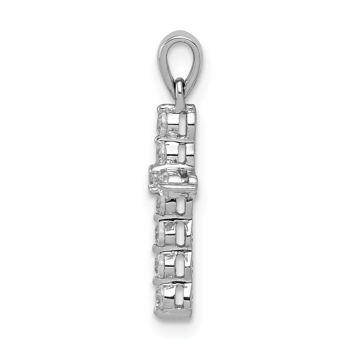 14k White Gold 1/4 carat Lab Grown Diamond VS/SI+ G+ Complete Cross Pendant Secondary image