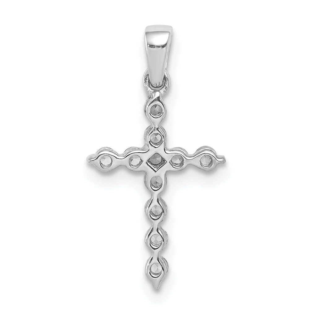 14k White Gold 1/4 carat Lab Grown Diamond VS/SI+ G+ Complete Cross Pendant
