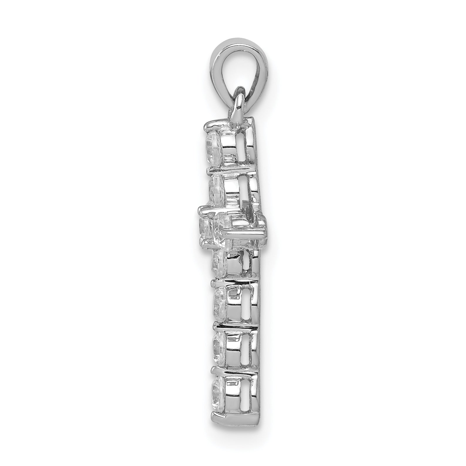 10K White Gold Diamond Cross Pendant Secondary image