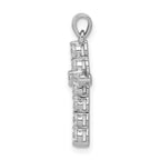 14k White Gold 3/8 carat Lab Grown Diamond VS/SI+ G+ Complete Cross Pendant
