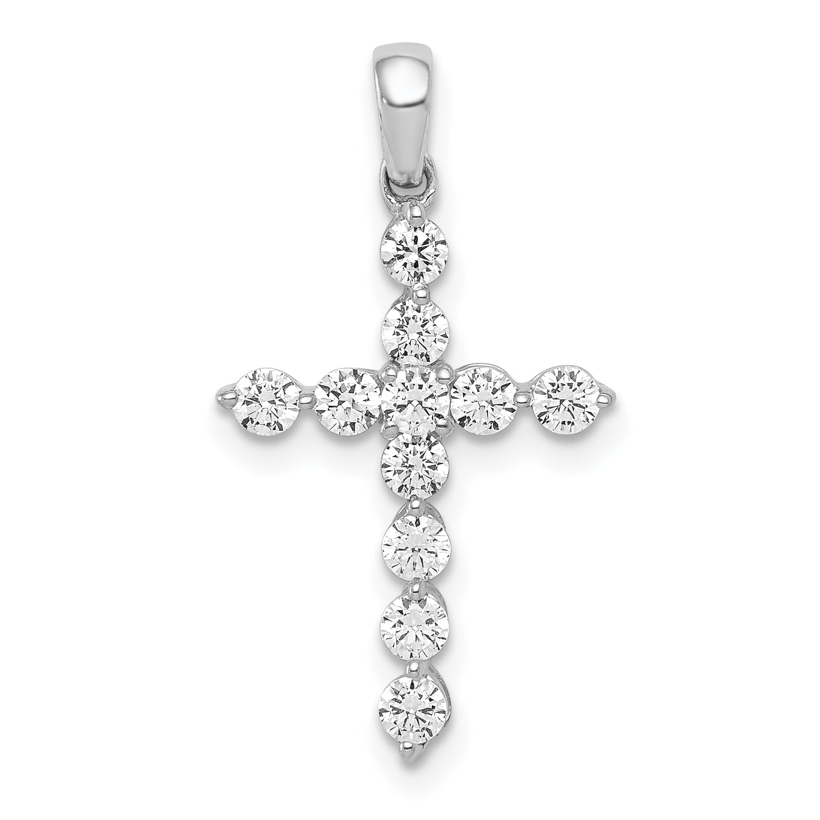 10K White Gold 1/2ct. Diamond Cross Pendant Main image