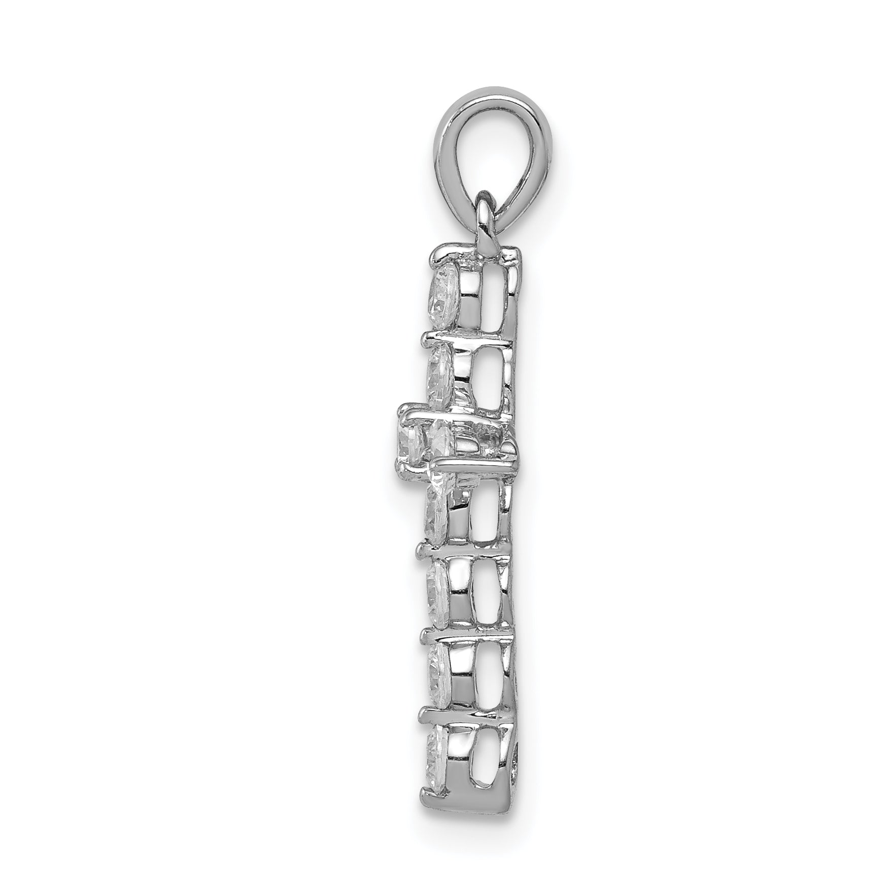14k White Gold 1/2 carat Lab Grown Diamond VS/SI+ G+ Complete Cross Pendant Secondary image