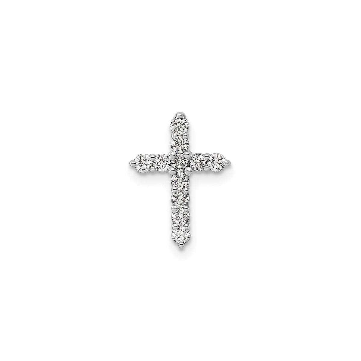 Diamond Cross Chain Slide in 14K White Gold (1/4 ct. tw.) - Sophia Jewelers