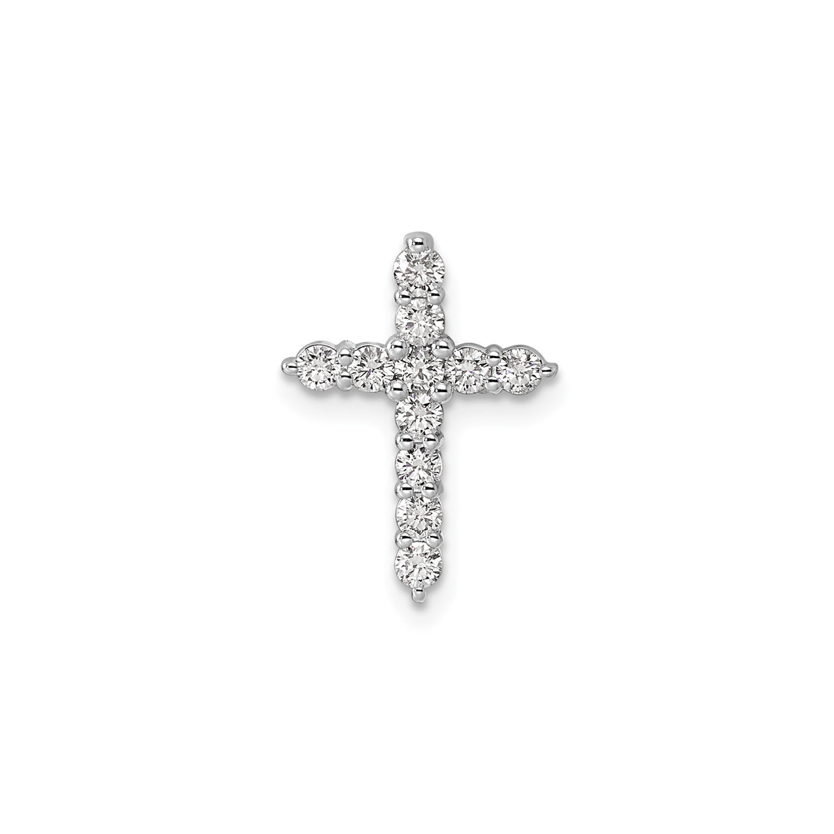 Diamond Cross Chain Slide in 14K White Gold (3/8 ct. tw.) - Sophia Jewelers Main image
