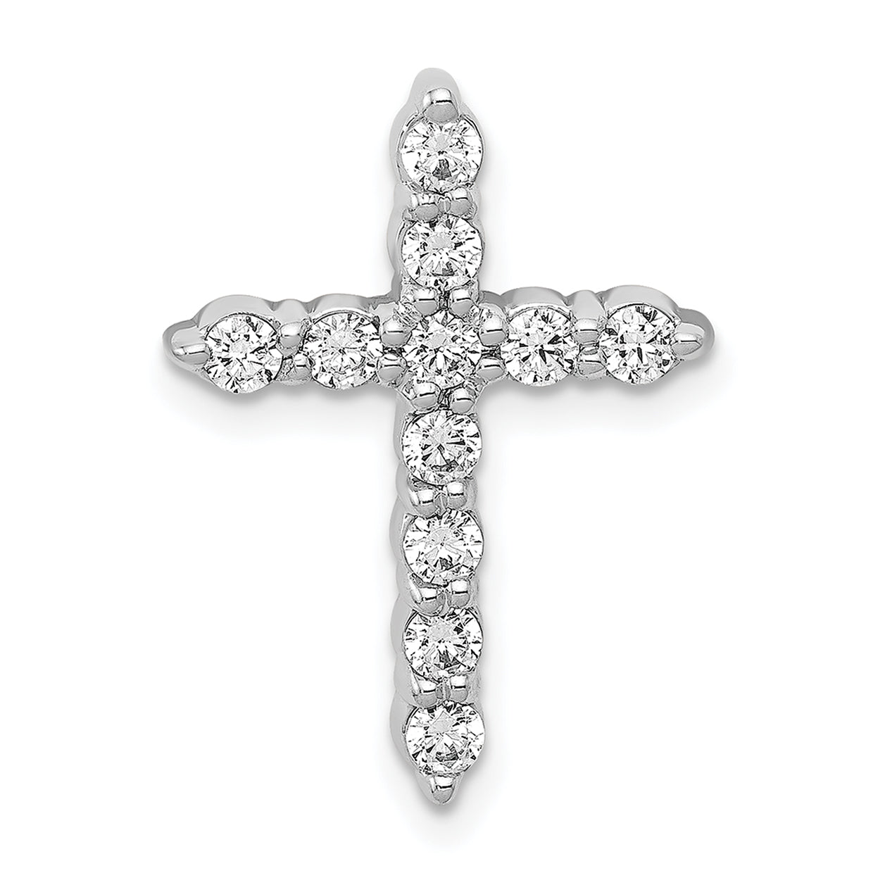 10K White Gold 1/2ct. Diamond Cross Chain Slide Main image