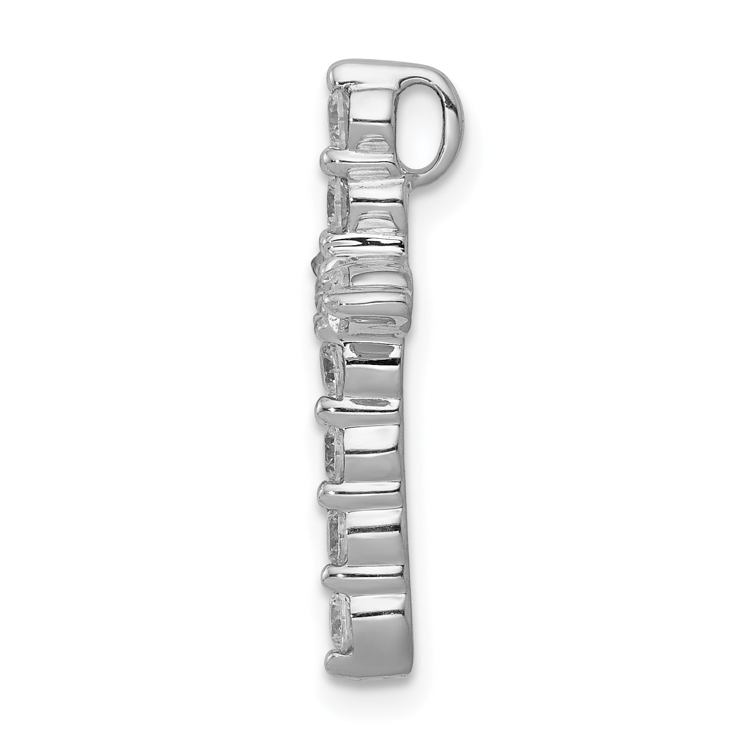 14k White Gold 1/2 carat Lab Grown Diamond VS/SI+ G+ Complete Cross Chain Slide Pendant