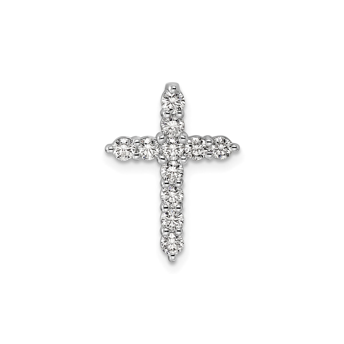 Diamond Cross Chain Slide in 14K White Gold (5/8 ct. tw.) - Sophia Jewelers
