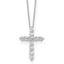 10k White Gold 3/4 carat Lab Grown Diamond VS/SI+ G+ Complete 18 inch Cross Pendant Necklace