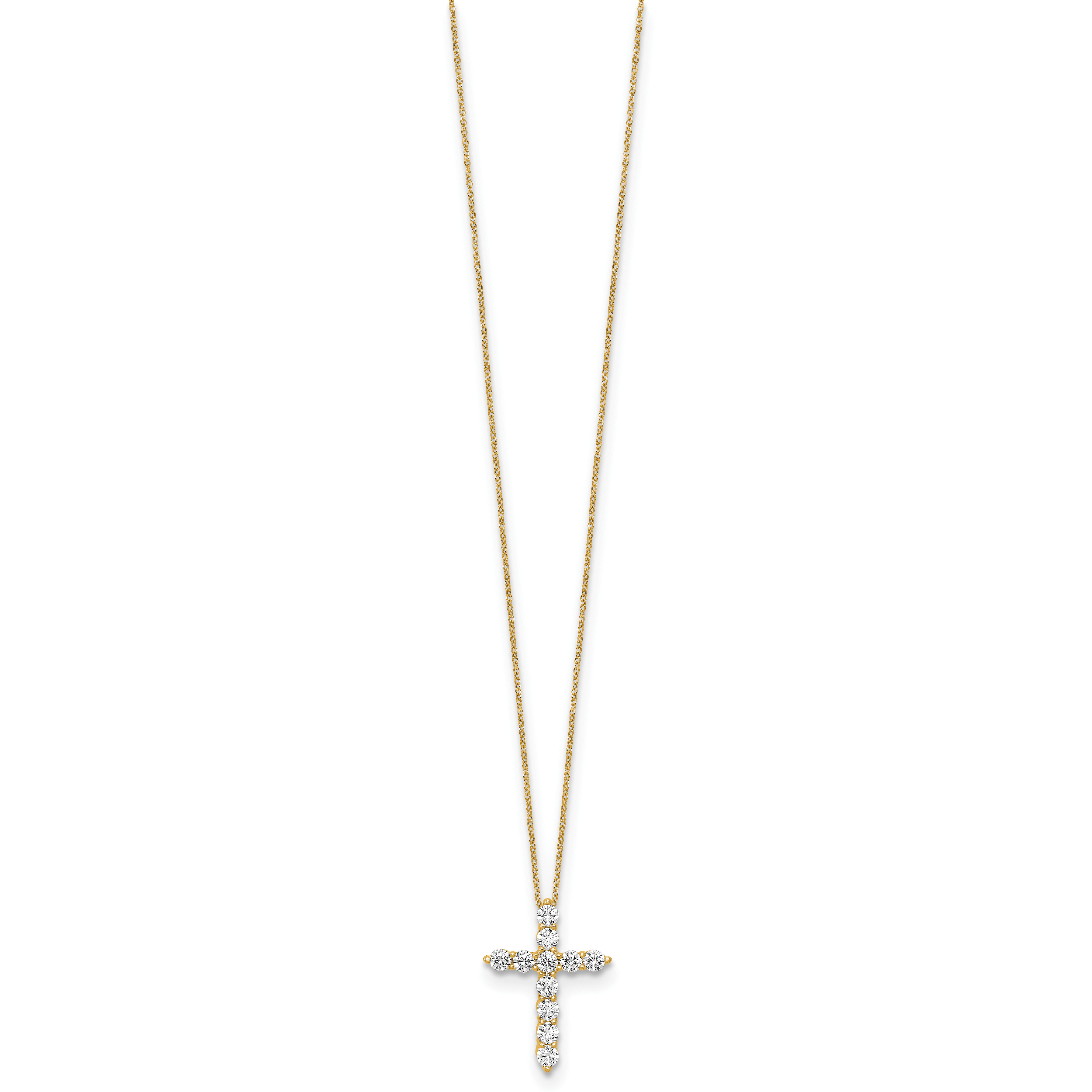 10k 3/4 carat Lab Grown Diamond VS/SI+ G+ Complete 18 inch Cross Pendant Necklace Secondary image