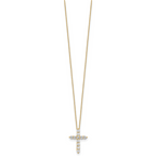 10k 3/4 carat Lab Grown Diamond VS/SI+ G+ Complete 18 inch Cross Pendant Necklace