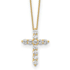 10k 3/4 carat Lab Grown Diamond VS/SI+ G+ Complete 18 inch Cross Pendant Necklace