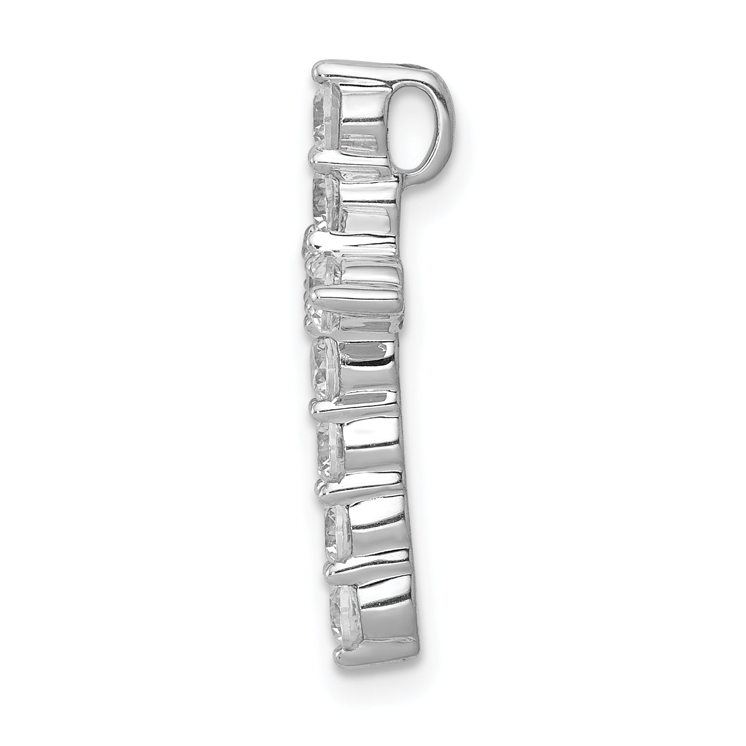 10K White Gold 3/4ct. Diamond Cross Chain Slide Secondary image