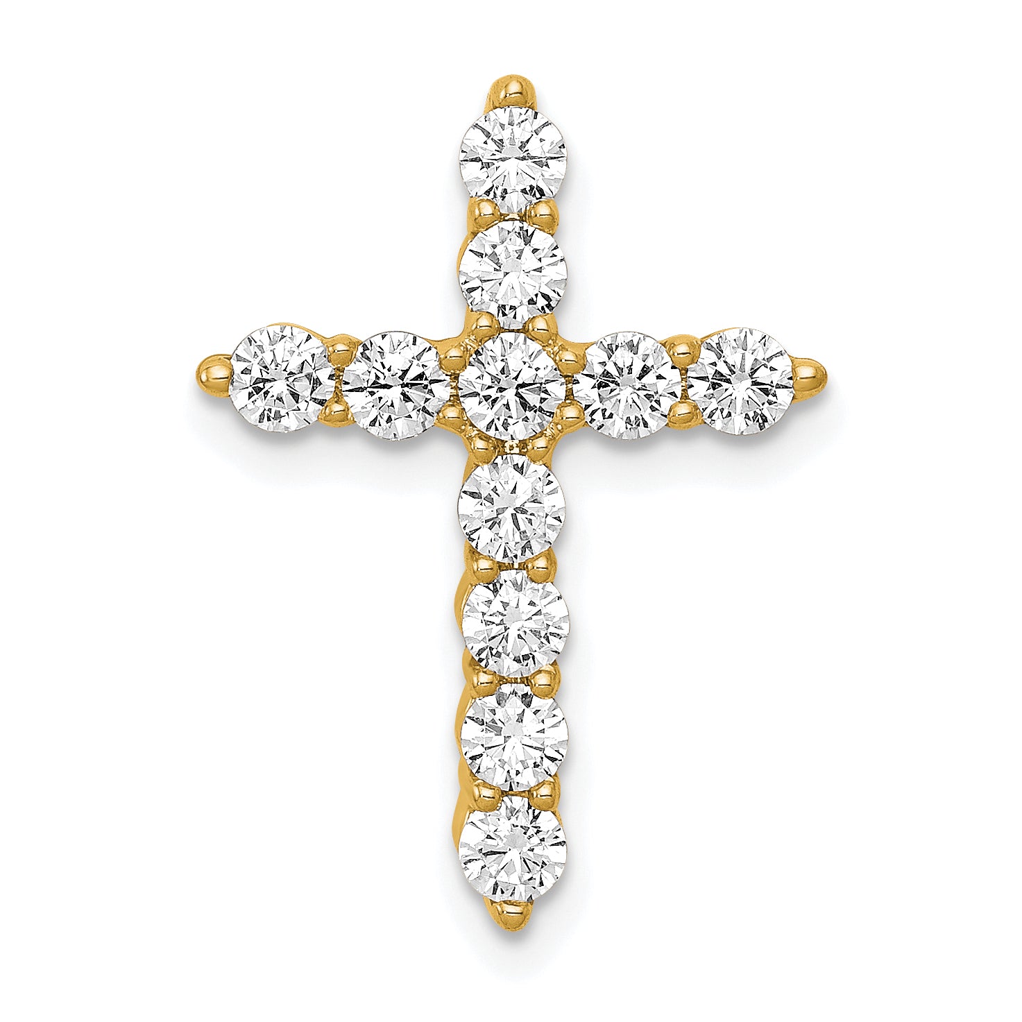 14k 3/4 carat Lab Grown Diamond VS/SI+ G+ Complete Cross Chain Slide Pendant Main image
