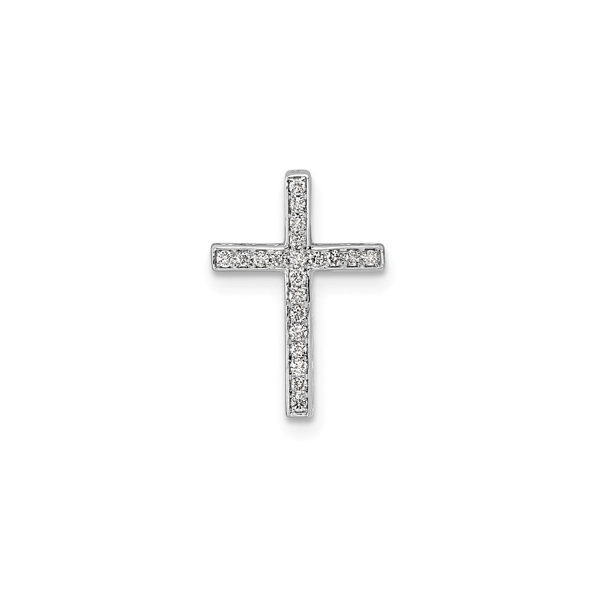 Diamond Cross Slide in 14K White Gold (1/10 ct. tw.) - Sophia Jewelers Main image