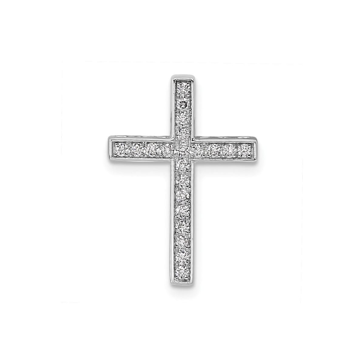 Diamond Cross Slide in 14K White Gold (1/4 ct. tw.) - Sophia Jewelers Main image