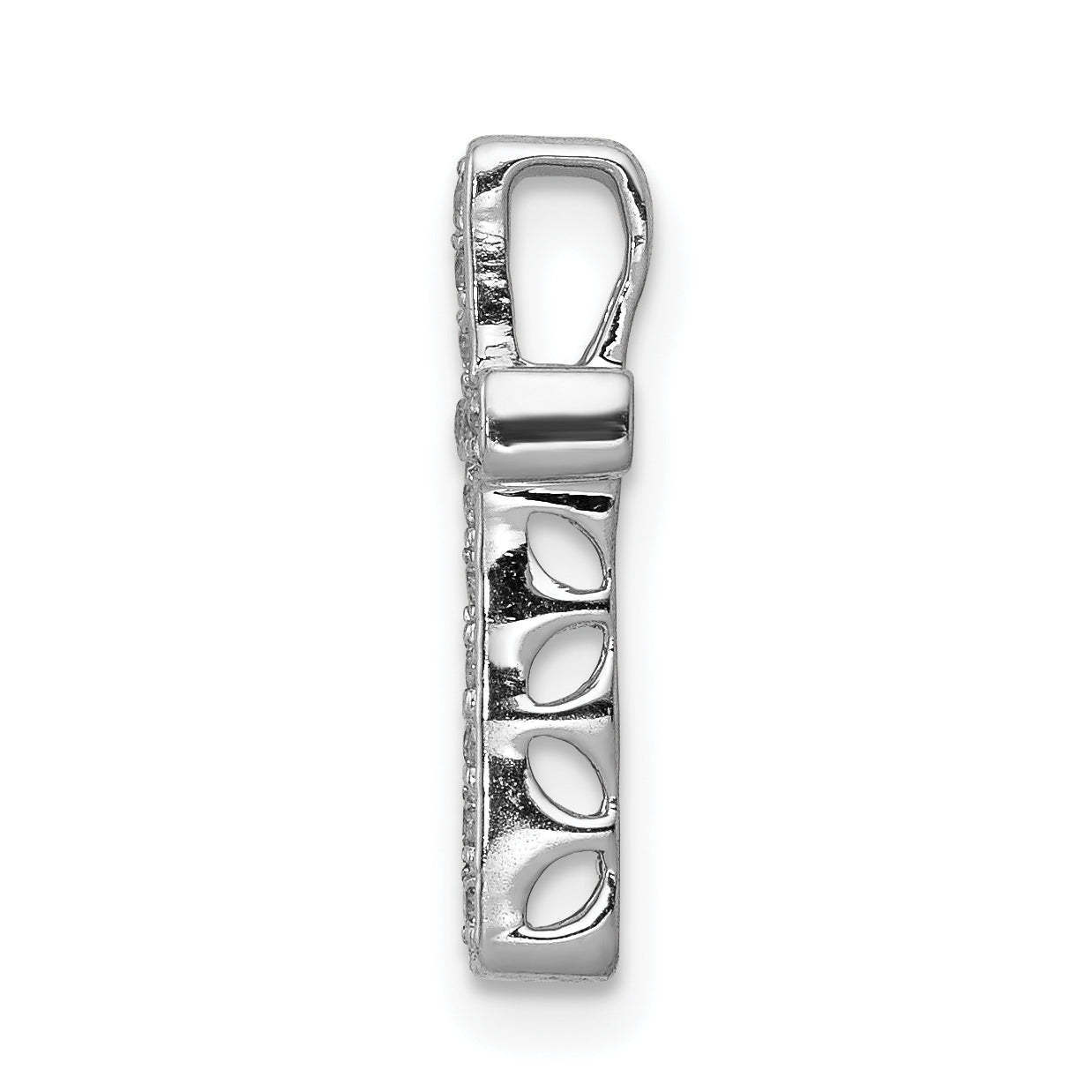 10K White Gold 1/6ct. Diamond Latin Cross Chain Slide Secondary image