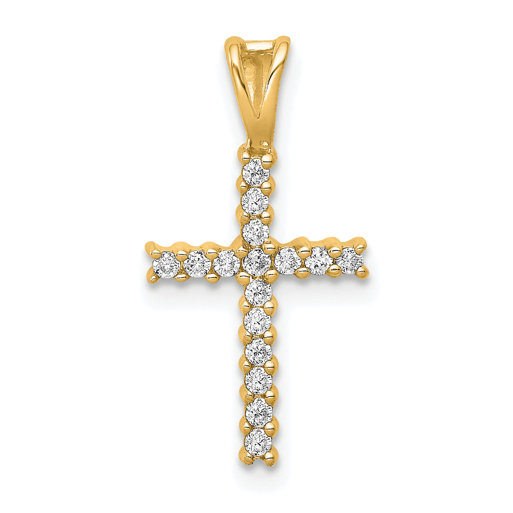 10K 1/6ct. Diamond Latin Cross Pendant