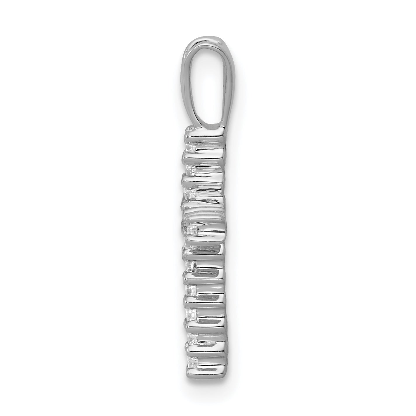 14k White Gold 1/6 carat Lab Grown Diamond VS/SI+ G+ Complete Cross Pendant