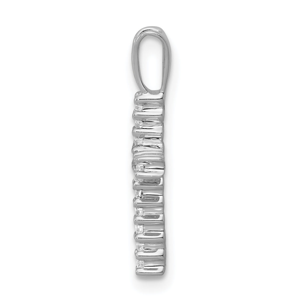 14k White Gold 1/6 carat Lab Grown Diamond VS/SI+ G+ Complete Cross Pendant
