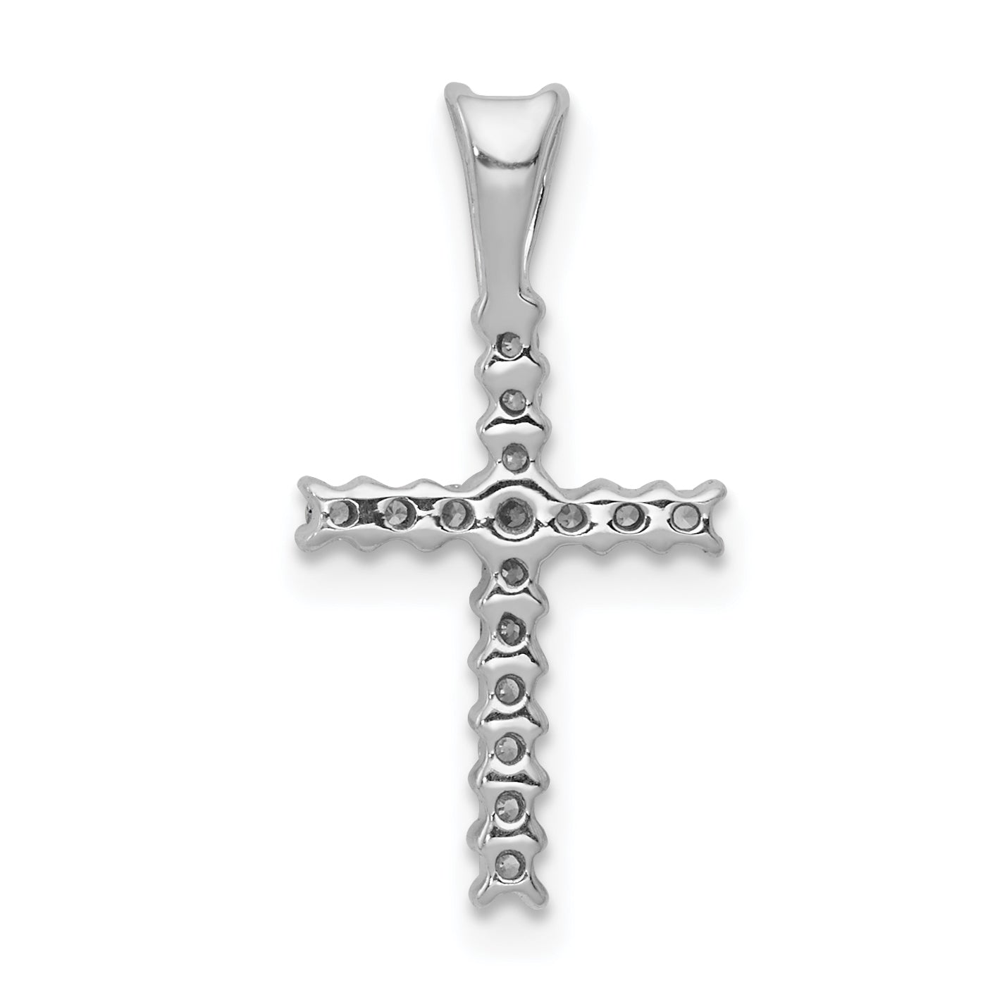 14k White Gold 1/6 carat Lab Grown Diamond VS/SI+ G+ Complete Cross Pendant
