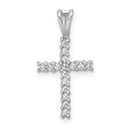 14k White Gold 1/6 carat Lab Grown Diamond VS/SI+ G+ Complete Cross Pendant