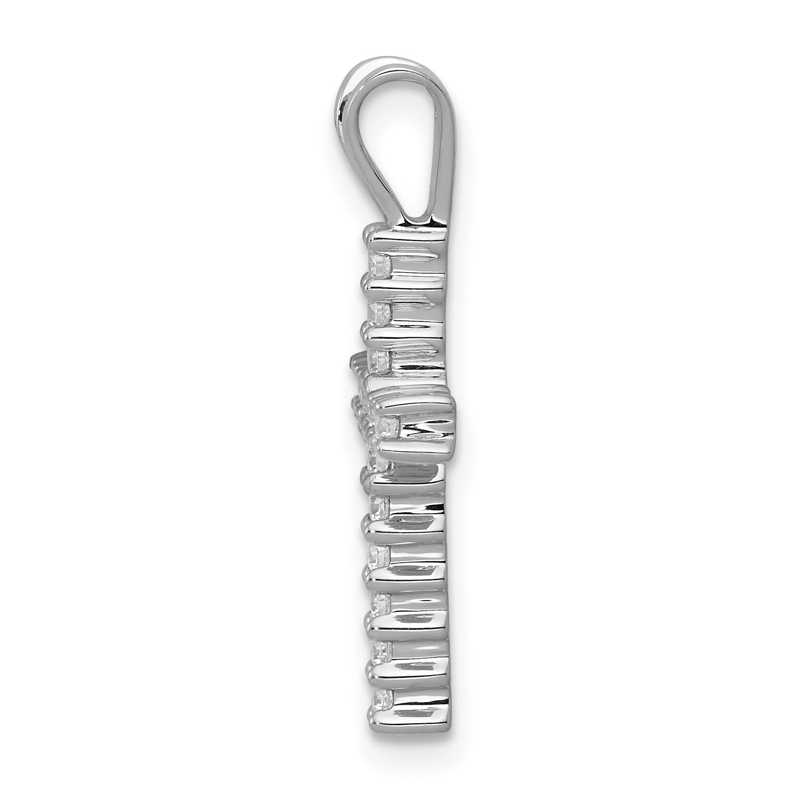 14k White Gold 1/4 carat Lab Grown Diamond VS/SI+ G+ Complete Cross Pendant