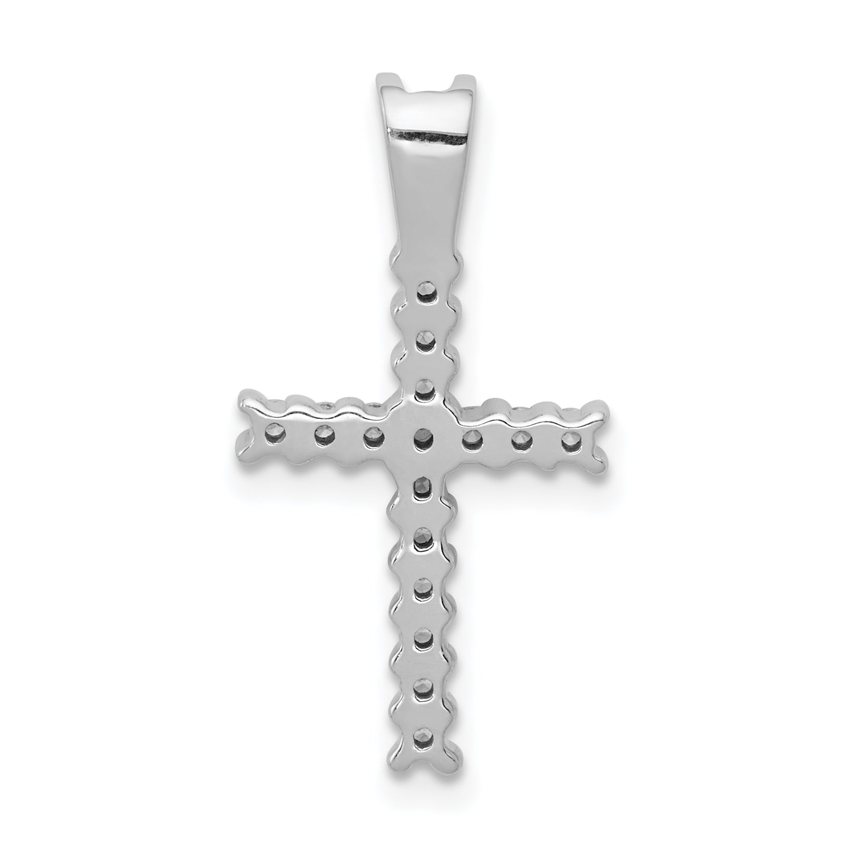 14k White Gold 1/4 carat Lab Grown Diamond VS/SI+ G+ Complete Cross Pendant