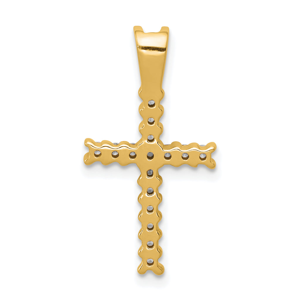 14k 1/4 carat Lab Grown Diamond VS/SI+ G+ Complete Cross Pendant