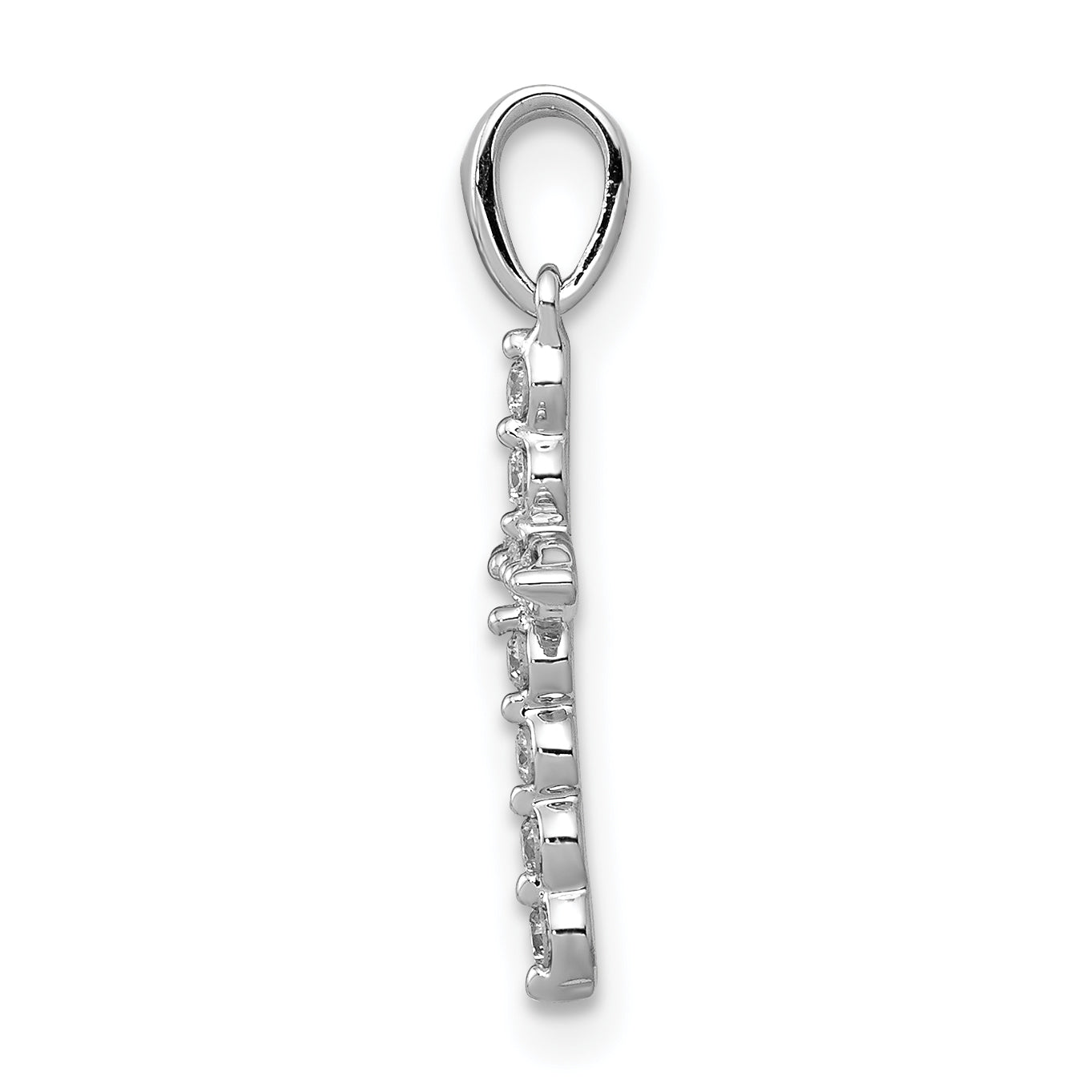 14k White Gold 1/10 carat Lab Grown Diamond VS/SI+ G+ Complete Cross Pendant