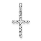 14k White Gold 1/10 carat Lab Grown Diamond VS/SI+ G+ Complete Cross Pendant