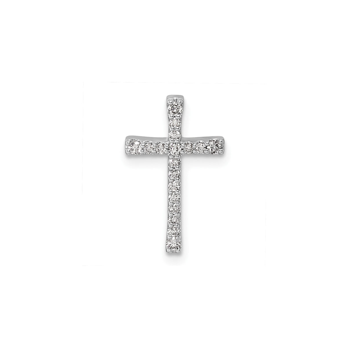 Diamond Latin Cross Chain Slide in 14K White Gold (1/6 ct. tw.) - Sophia Jewelers