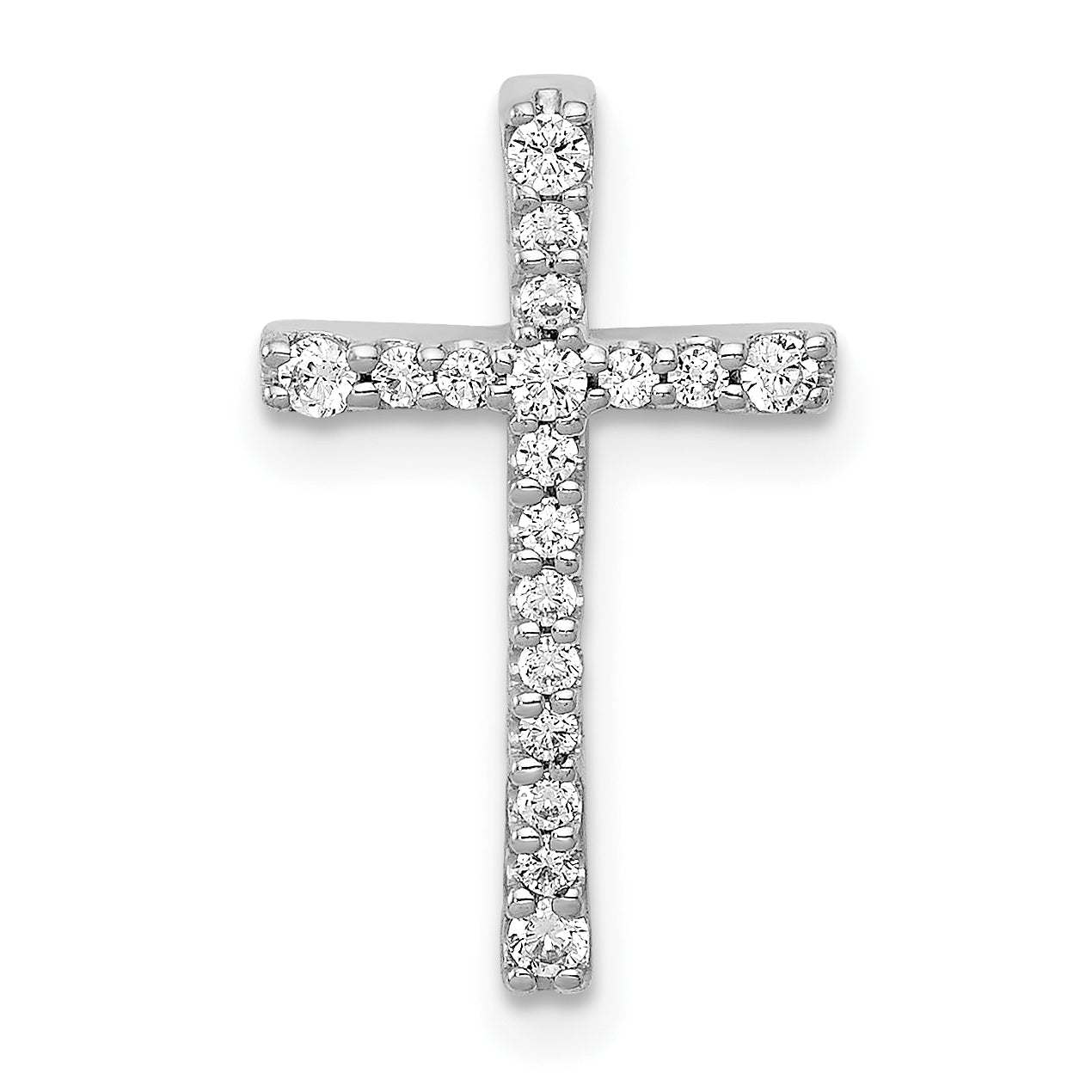 10K White Gold 1/5ct. Diamond Latin Cross Chain Slide Main image
