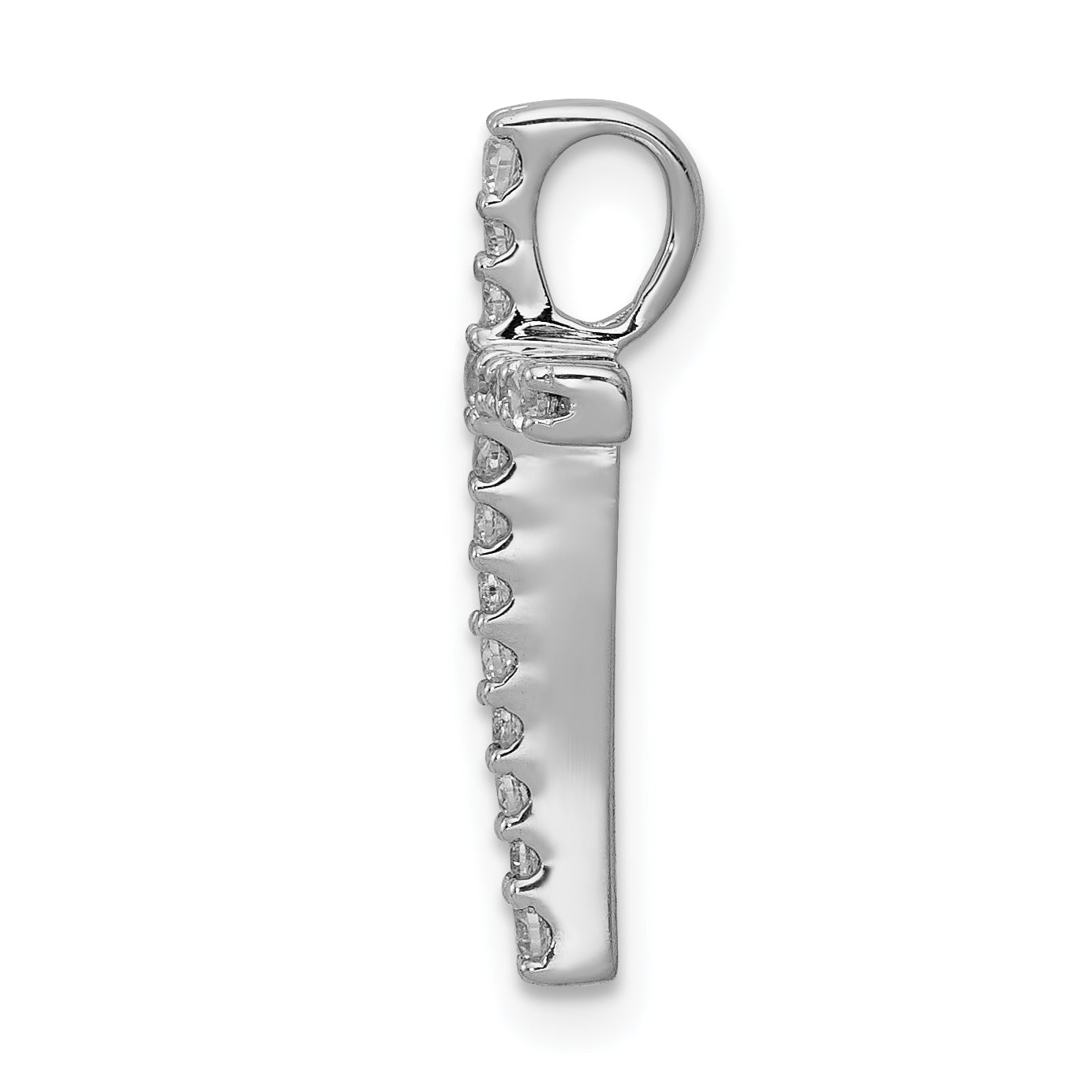 14k White Gold 1/5 carat Lab Grown Diamond VS/SI+ G+ Complete Chain Slide Pendant Secondary image