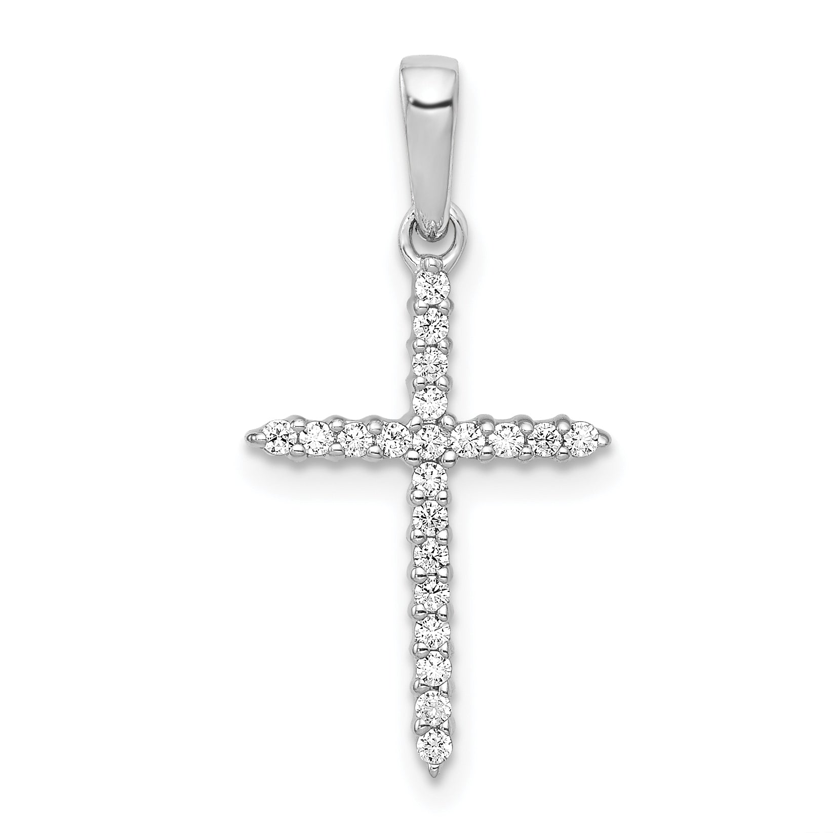 10K White Gold 1/6ct. Diamond Cross Pendant Main image