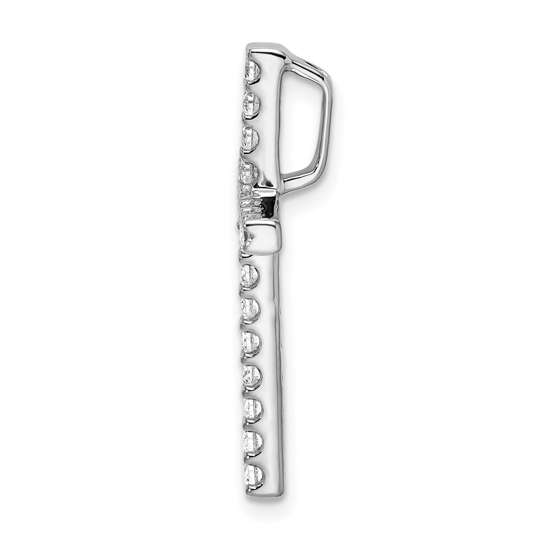 10k White Gold 1/2 carat Lab Grown Diamond VS/SI+ G+ Complete Cross Chain Slide Pendant Secondary image