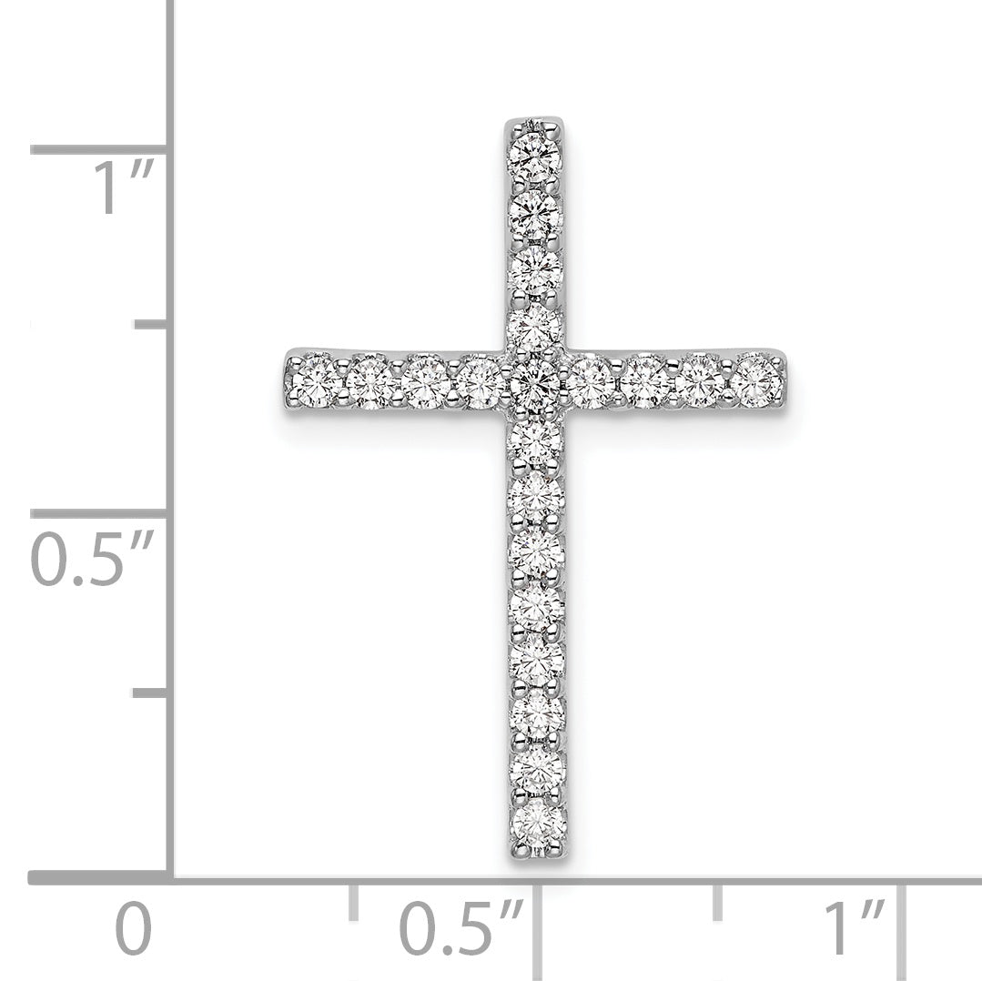 10k White Gold 1/2 carat Lab Grown Diamond VS/SI+ G+ Complete Cross Chain Slide Pendant