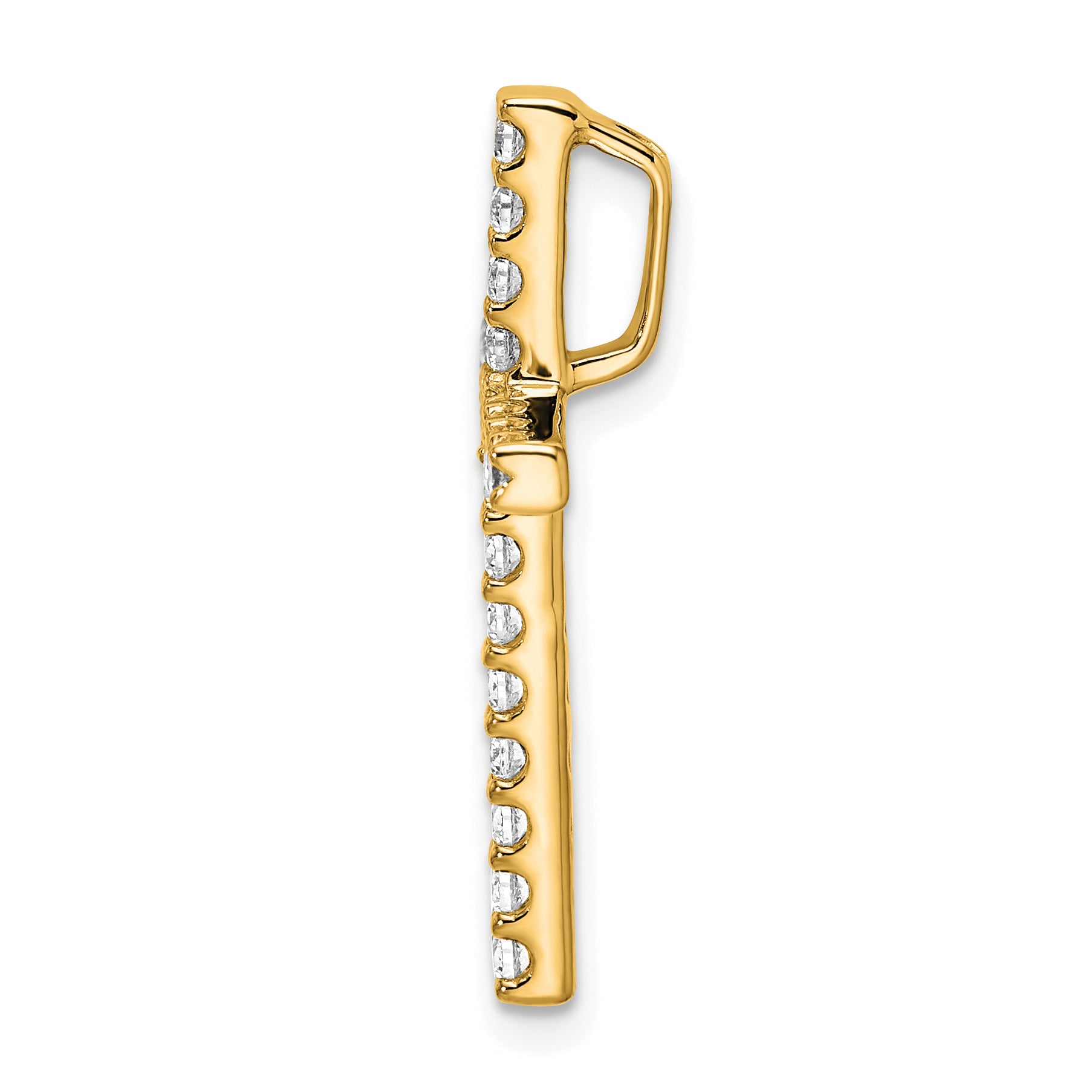 10k 1/2 carat Lab Grown Diamond VS/SI+ G+ Complete Cross Chain Slide Pendant Secondary image