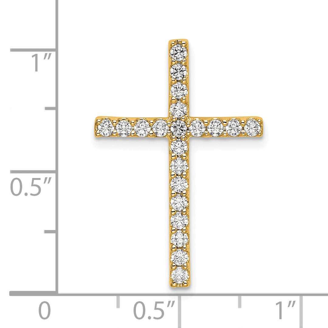 10k 1/2 carat Lab Grown Diamond VS/SI+ G+ Complete Cross Chain Slide Pendant