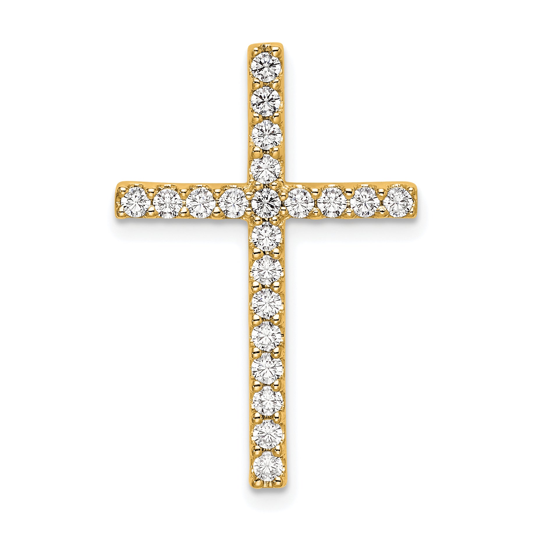10k 1/2 carat Lab Grown Diamond VS/SI+ G+ Complete Cross Chain Slide Pendant
