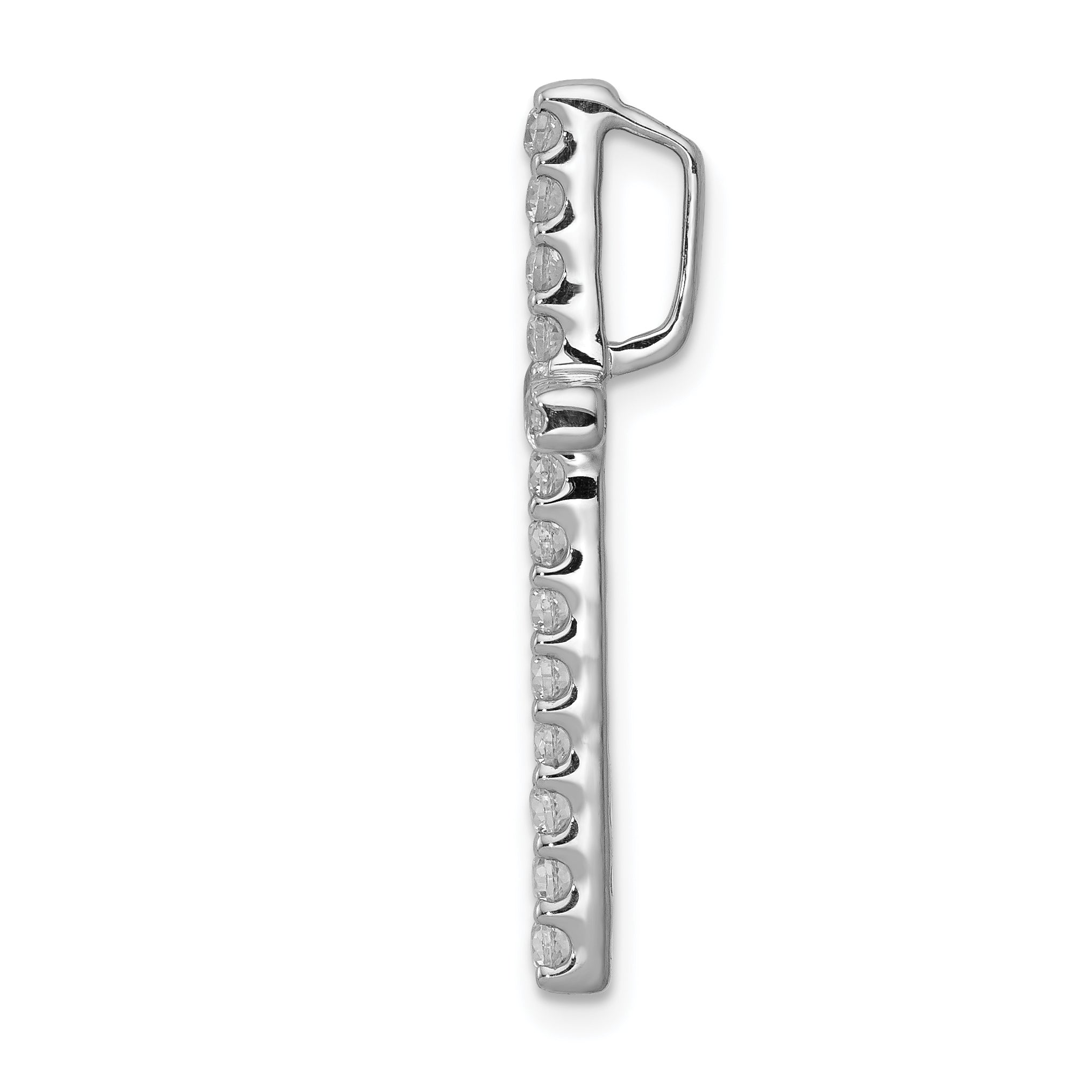 14k White Gold 1/2 carat Lab Grown Diamond VS/SI+ G+ Complete Cross Chain Slide Pendant Secondary image