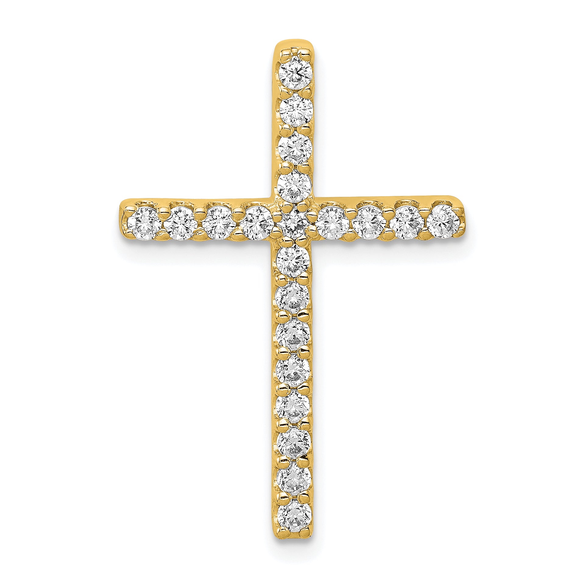14k 1/2 carat Lab Grown Diamond VS/SI+ G+ Complete Cross Chain Slide Pendant Main image