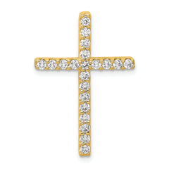 14k 1/2 carat Lab Grown Diamond VS/SI+ G+ Complete Cross Chain Slide Pendant