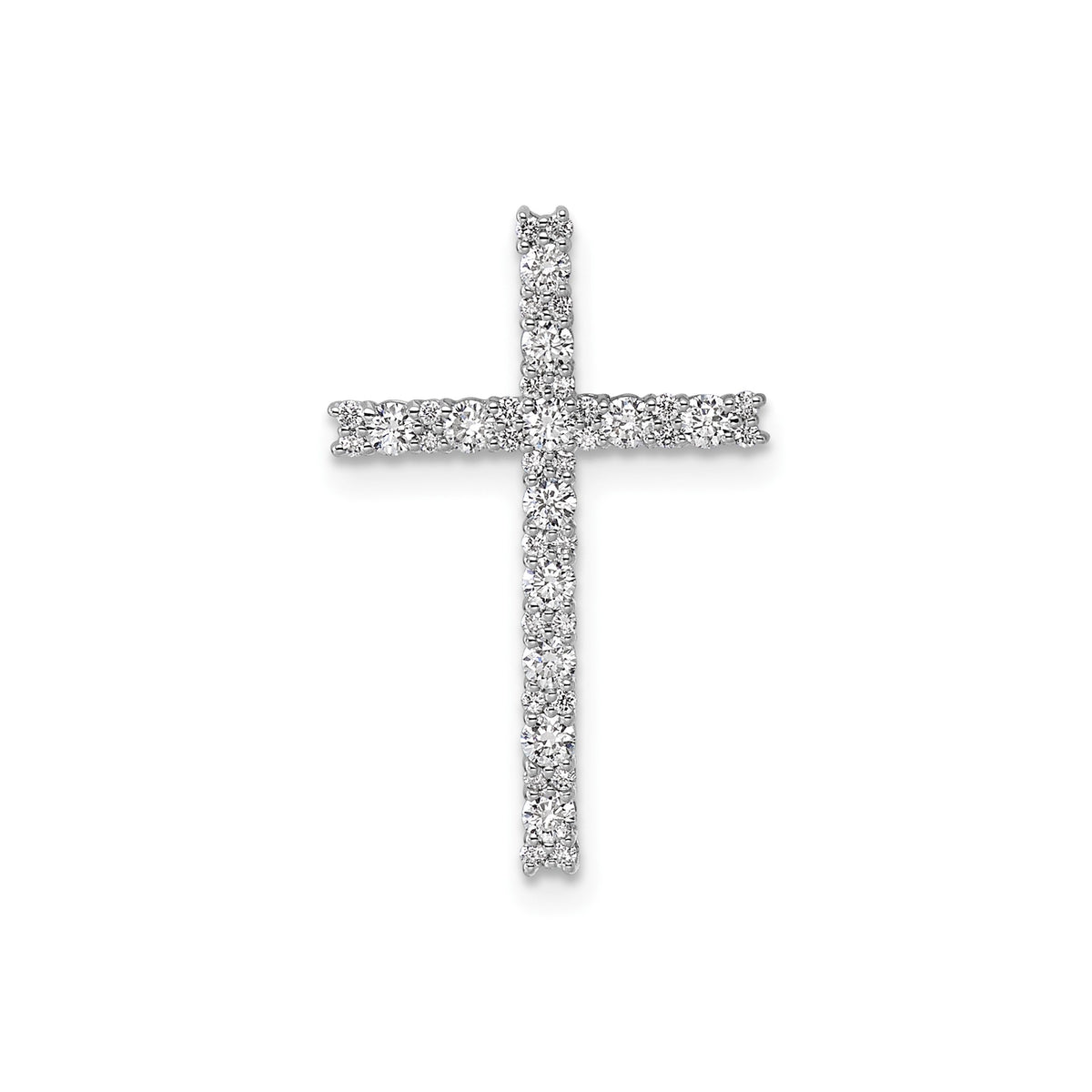 Diamond Latin Cross Chain Slide in 14K White Gold (3/8 ct. tw.) - Sophia Jewelers