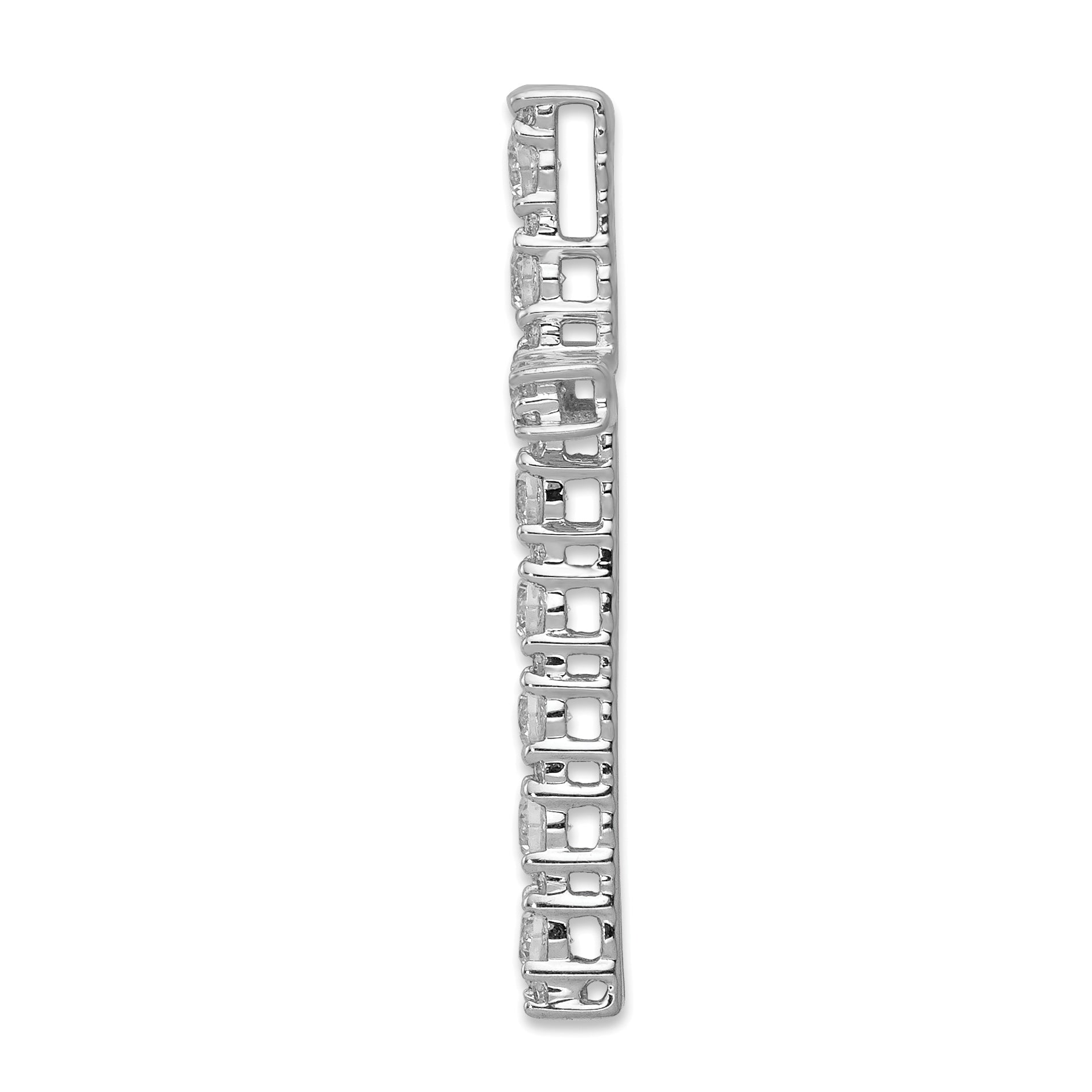 14k White Gold 1/2 carat Lab Grown Diamond VS/SI+ G+ Complete Cross Chain Slide Pendant