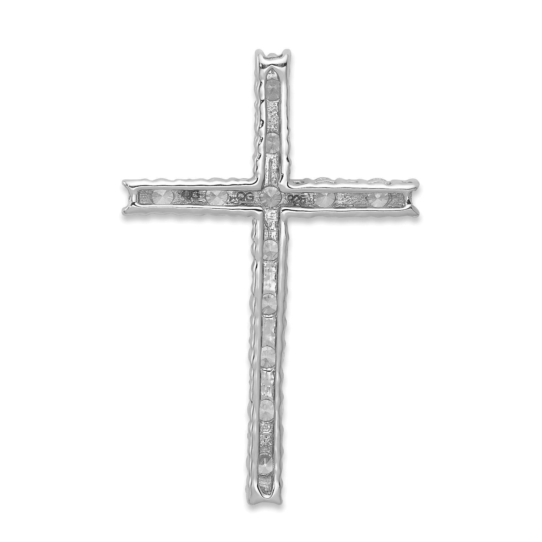 14k White Gold 1/2 carat Lab Grown Diamond VS/SI+ G+ Complete Cross Chain Slide Pendant