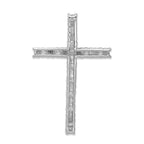 14k White Gold 1/2 carat Lab Grown Diamond VS/SI+ G+ Complete Cross Chain Slide Pendant