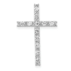 14k White Gold 1/2 carat Lab Grown Diamond VS/SI+ G+ Complete Cross Chain Slide Pendant