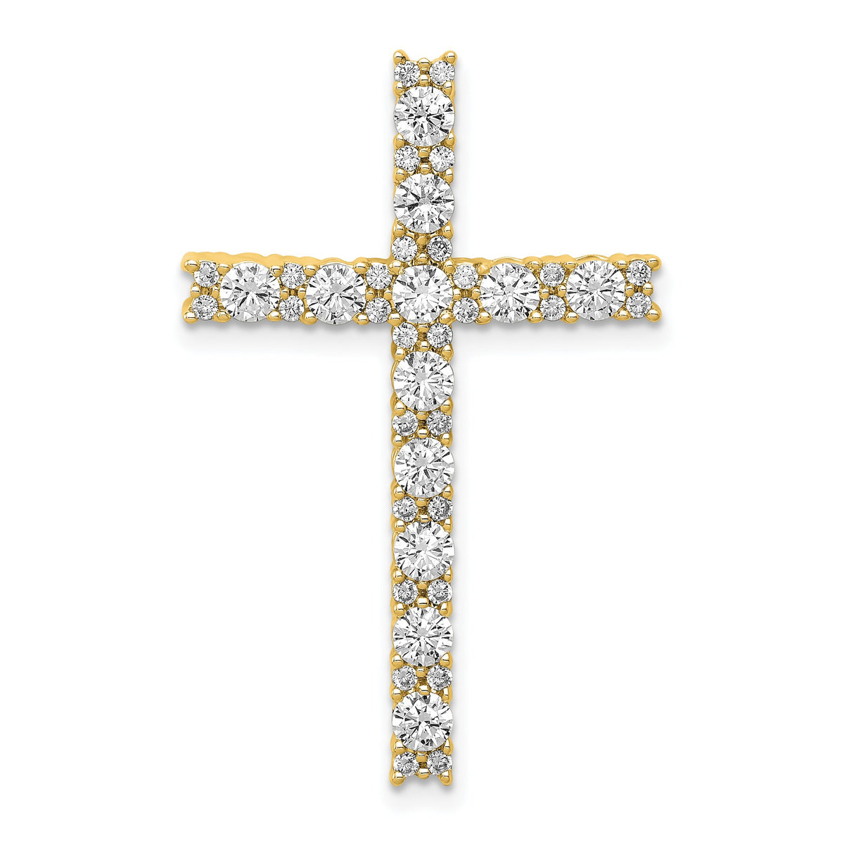 Cross Slide Pendant in 10K Yellow Gold with Lab-Grown Diamonds, 33mm (1 ct.) - Sophia Jewelers Main image