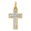 14k and Rhodium Diamond Cross Pendant